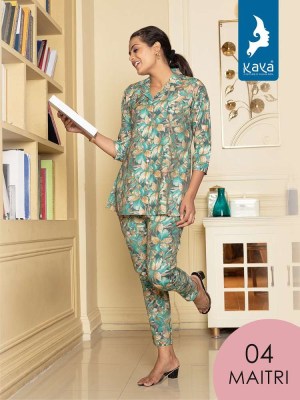 kaya kurti presents maitri chanderi modal printed co ord set Kurti catalogue online  kurtis catalogs