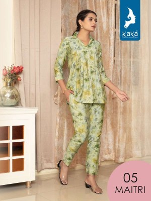 kaya kurti presents maitri chanderi modal printed co ord set Kurti catalogue online  kurtis catalogs