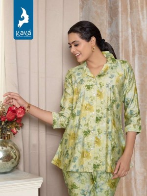 kaya kurti presents maitri chanderi modal printed co ord set Kurti catalogue online  kurtis catalogs
