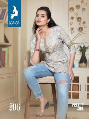 kaya kurti presents preety girl rayon short top collection kurtis catalogs