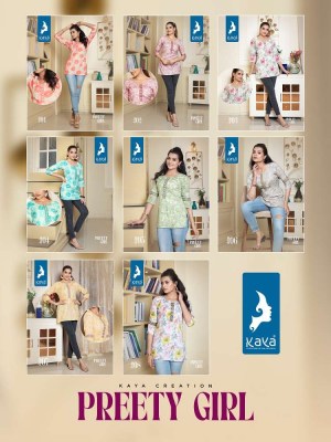 kaya kurti presents preety girl rayon short top collection kurtis catalogs