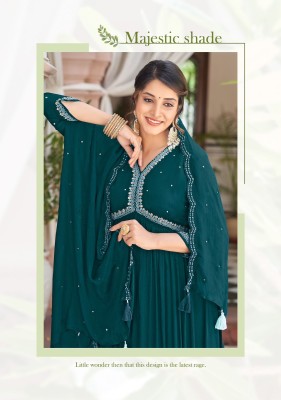 khantil group wooglee  by reeva pure chinon handwork and embroidered kurti pant and dupatta catalog at wholesale price kurtis catalogs