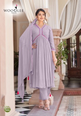 khantil group wooglee  by reeva pure chinon handwork and embroidered kurti pant and dupatta catalog at wholesale price kurtis catalogs