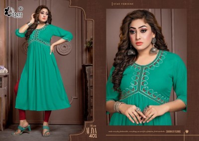 kinti by aaliya 4 heavy reyon sequence embroidery nyra  cut kurti catalog at wholesale price  kurtis catalogs