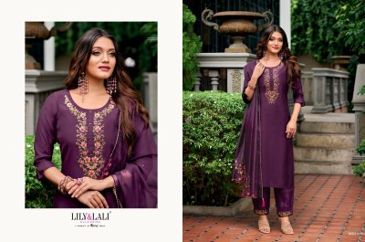 lily and lali by afghani pure handwork on milan silk kurti pant with dupatta catalogue at wholesale  kurtis catalogs