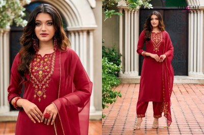 lily and lali by afghani pure handwork on milan silk kurti pant with dupatta catalogue at wholesale  kurtis catalogs