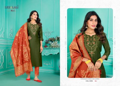 lily and lali presenting gulmeena 2 pure handwork and cotton  kurti with bottom and dupatta at wholesale rate readymade suit catalogs