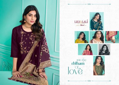 lily and lali presenting gulmeena 2 pure handwork and cotton  kurti with bottom and dupatta at wholesale rate readymade suit catalogs