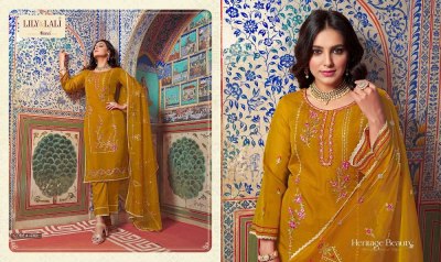 lily and lali presents shahnaz Heavy Embroidery and Handwork Pure Organza ready made salwar suits catalogue wholesale rate  kurtis catalogs