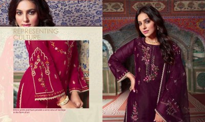 lily and lali presents shahnaz Heavy Embroidery and Handwork Pure Organza ready made salwar suits catalogue wholesale rate  kurtis catalogs