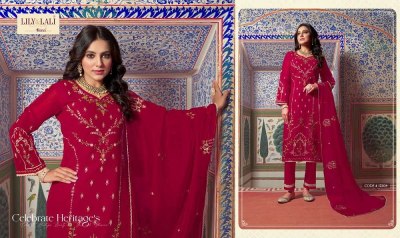 lily and lali presents shahnaz Heavy Embroidery and Handwork Pure Organza ready made salwar suits catalogue wholesale rate  kurtis catalogs