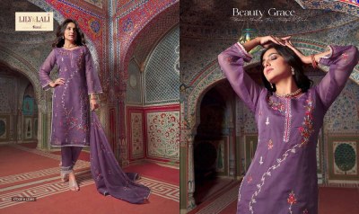 lily and lali presents shahnaz Heavy Embroidery and Handwork Pure Organza ready made salwar suits catalogue wholesale rate  kurtis catalogs
