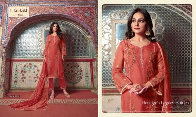 lily and lali presents shahnaz Heavy Embroidery and Handwork Pure Organza ready made salwar suits catalogue wholesale rate  kurtis catalogs