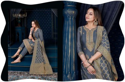 lily and lali silk kari vol 3 pure organza designer sonakshi sinha collection ready made suits wholesaler  kurtis catalogs