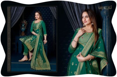 lily and lali silk kari vol 3 pure organza designer sonakshi sinha collection ready made suits wholesaler  kurtis catalogs