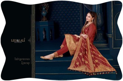 lily and lali silk kari vol 3 pure organza designer sonakshi sinha collection ready made suits wholesaler  kurtis catalogs
