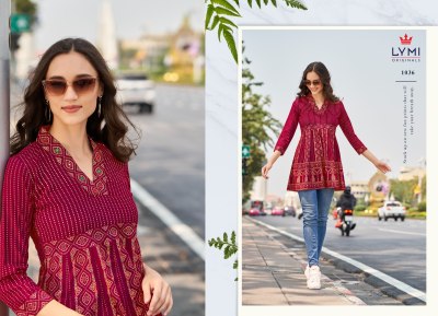 lymi presents colours  Heavy Rayon Embroidery Work  short top collection  kurtis catalogs