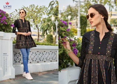 lymi presents colours  Heavy Rayon Embroidery Work  short top collection  kurtis catalogs