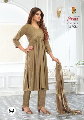 master by gharana fancy embroidered alia cut kurti pant and dupatta at wholesale rate kurtis catalogs