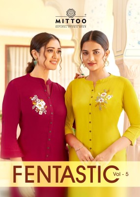 mittoo by fantastic vol 5 fancy plain kurti with embroisdery patch at wholesale rate   kurtis catalogs