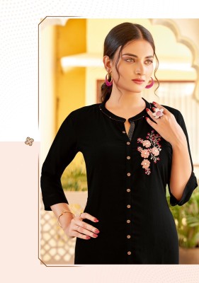 mittoo by fantastic vol 5 fancy plain kurti with embroisdery patch at wholesale rate   kurtis catalogs