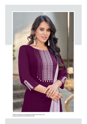 mittoo by saara vol 3 heavy reyon embroidery with handwork kurti palazzo and dupatta catalog at wholesale rate kurtis catalogs