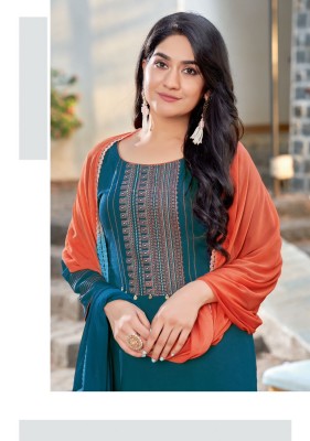 mittoo by saara vol 3 heavy reyon embroidery with handwork kurti palazzo and dupatta catalog at wholesale rate kurtis catalogs