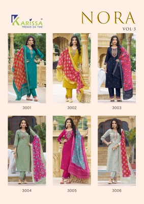 nora vol 3 by Kaya premium liva tag fancy elegant kurti pant and dupatta collection at amavi expo readymade suit catalogs