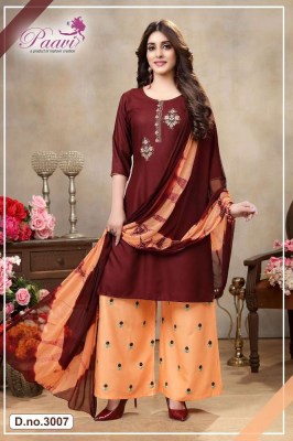 paavi presents alokhi vol 3 rayon Kurti palazzo and dupatta set New Kurti catalogue kurtis catalogs