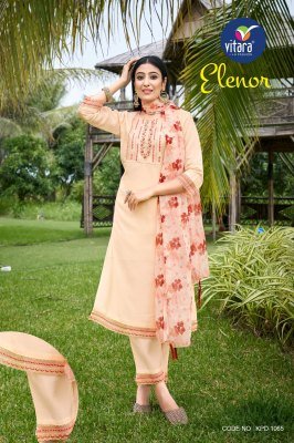 pic and choose by elenor viscos fabric with embrodry handwork kurti pant and dupatta catlogue at wholesale rate kurtis catalogs