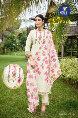 pic and choose by elenor viscos fabric with embrodry handwork kurti pant and dupatta catlogue at wholesale rate kurtis catalogs