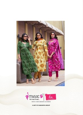 pooja vol 10 by Mystic 9 Premium Quality rayon foil printed top pant with bottom catalogue at low rate readymade suit catalogs