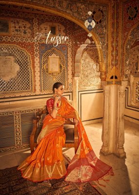 rajyog rajpath by angelica Launching an astonishing Color Range tussar silk saree cataliog at wholesale price sarees catalogs
