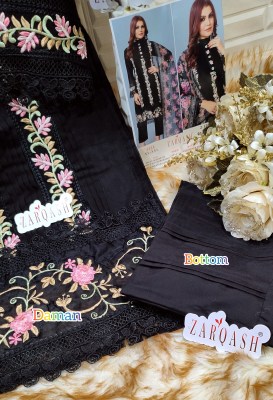 readymade collection by Zarqash Heavy gorgette  embroidered with pleats and laces pakistani suit catalog at wholesale price pakistani suit catalogs