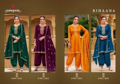 rihanna vol 2 by rangoon silk designer fancy work  readymade suit catalogs