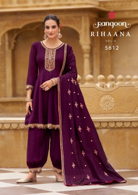 rihanna vol 2 by rangoon silk designer fancy work  readymade suit catalogs