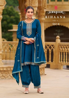 rihanna vol 2 by rangoon silk designer fancy work  readymade suit catalogs