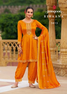 rihanna vol 2 by rangoon silk designer fancy work  readymade suit catalogs