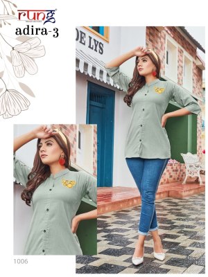 rung by adira vol 3 heavy slub reyon with manual embroidered ladies top catalogue  western wear catalogs