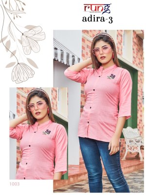 rung by adira vol 3 heavy slub reyon with manual embroidered ladies top catalogue  western wear catalogs