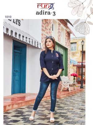 rung by adira vol 3 heavy slub reyon with manual embroidered ladies top catalogue  western wear catalogs