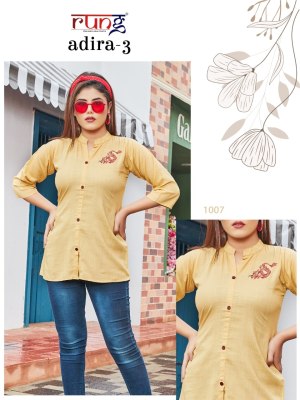 rung by adira vol 3 heavy slub reyon with manual embroidered ladies top catalogue  western wear catalogs