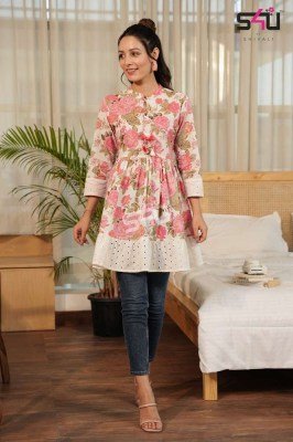 s4u new we desi design no wd 01 to wd 06  beautiful designers western short top collection wholesale  kurtis catalogs