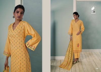 sahiba by Pushp present cotton lawn embroidered unstitched suit material at affordable rate salwar kameez catalogs