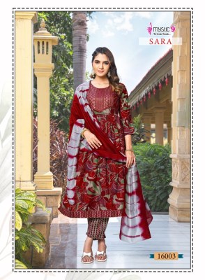 sara vol 16 by Mystic 9 Premium capsule reyon foil printed readymade suit catalogue at affordable rate readymade suit catalogs