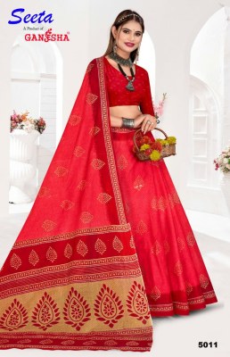 seeta vol 5 by Ganesha Pure Cotton Printed full length  saree with blouse sarees catalogs