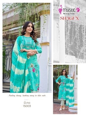 shagun vol 15 by Mystic 9 Premium quality reyon capsule printed readymade suit catalogue at low rate readymade suit catalogs
