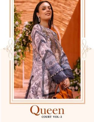 sharaddha designer queen court vol 2 lawn cotton printed embroidery patch work Pakistani suit catalogue wholesale cotton dupatta  Amavi