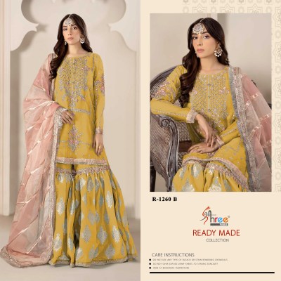 shree fab by D No R1260 designer khatli work sharara suit catalogue at low rate fancy sharara suit Catalogs