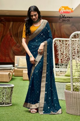 stvan by dhwani luanch newly fancy georgette with banarasi golden foil print saree catalogue at wholesale price  sarees catalogs